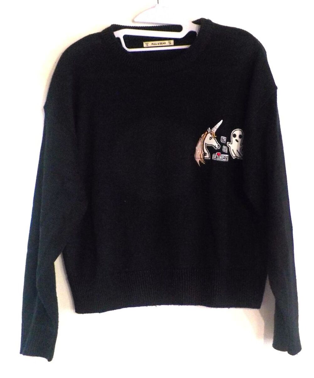 PULL FIN NOIR PULL&amp;BEAR TAILLE S Vêtements