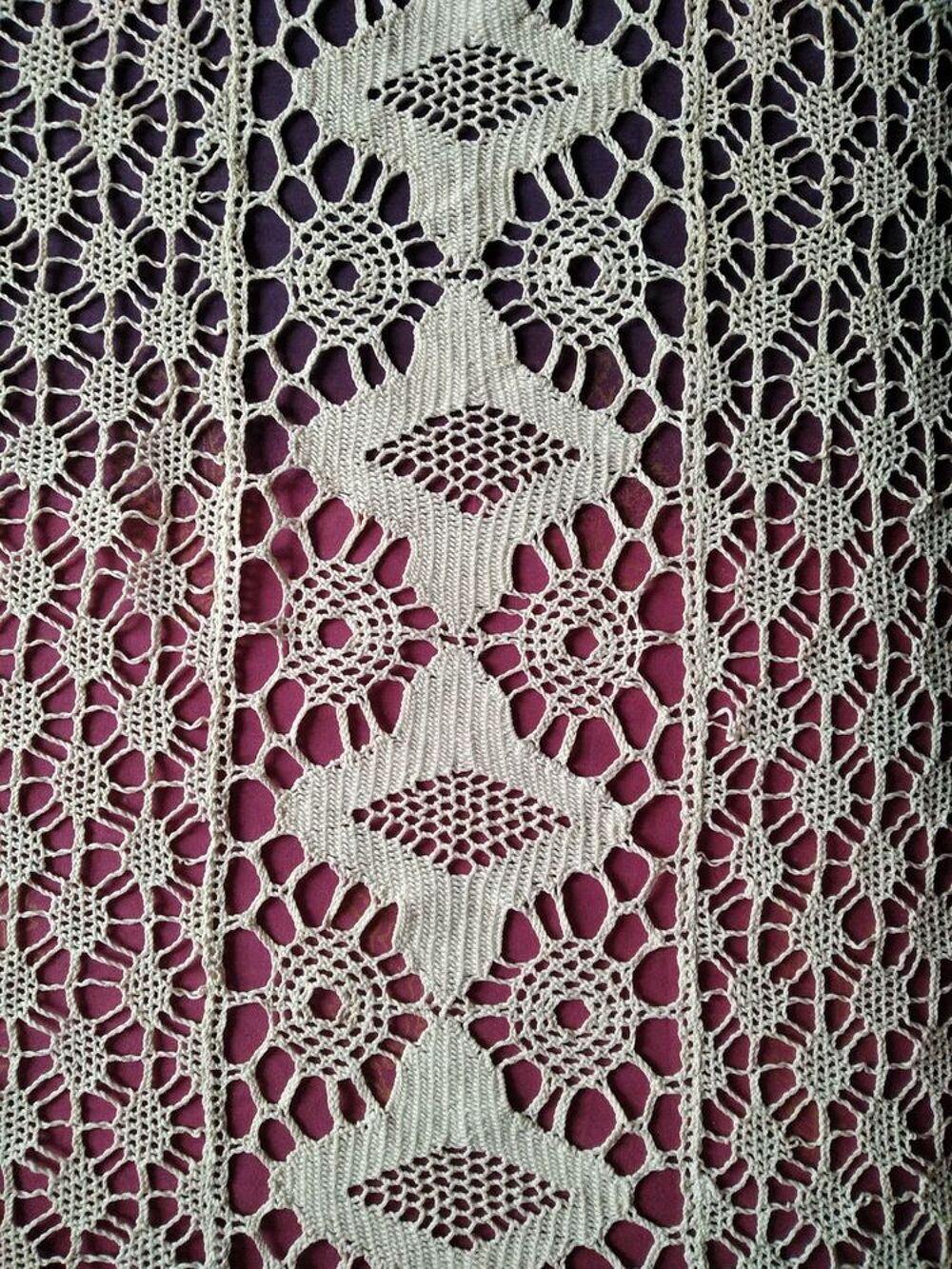 Ancien dessus de lit 1900 au crochet Décoration