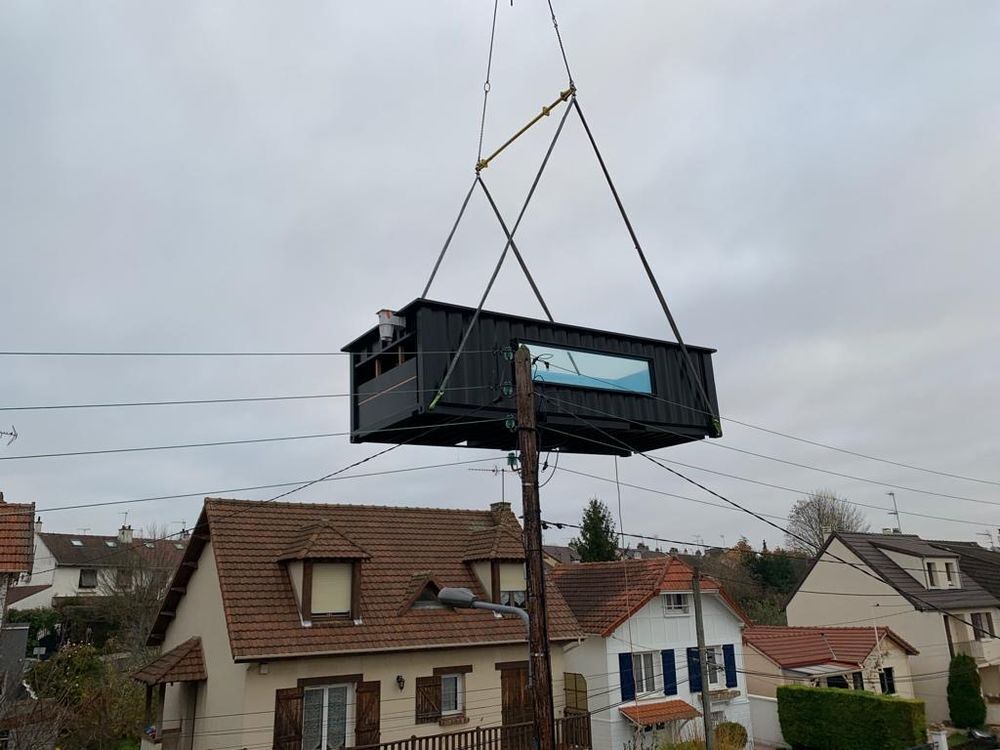 Piscine Container avec hublot vitr&eacute; Jardin