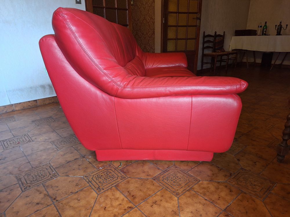 Canap&eacute; en cuir 3pl Meubles