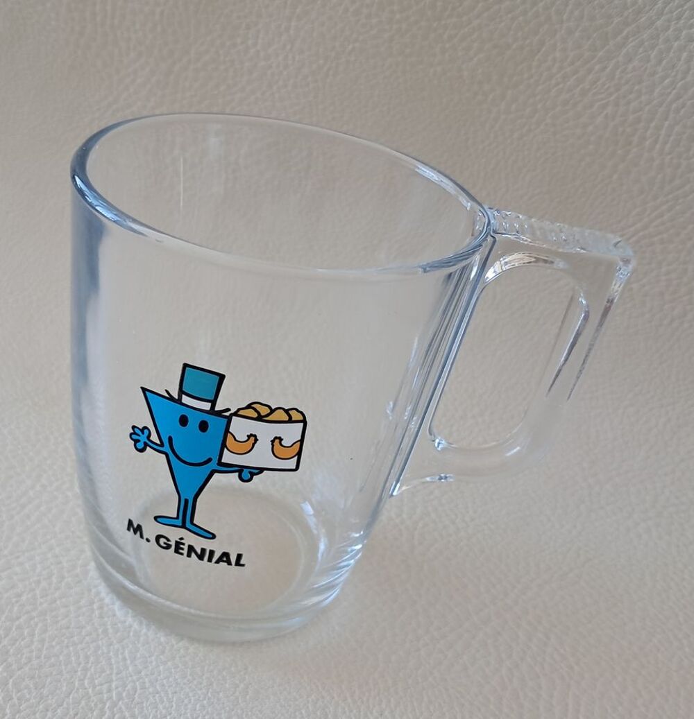 Mug tasse en verre transparent repr&eacute;sentant monsieur g&eacute;nial 