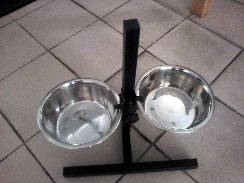  Porte Gamelles Bar À Chien Support Pour 2 Écuelles 
