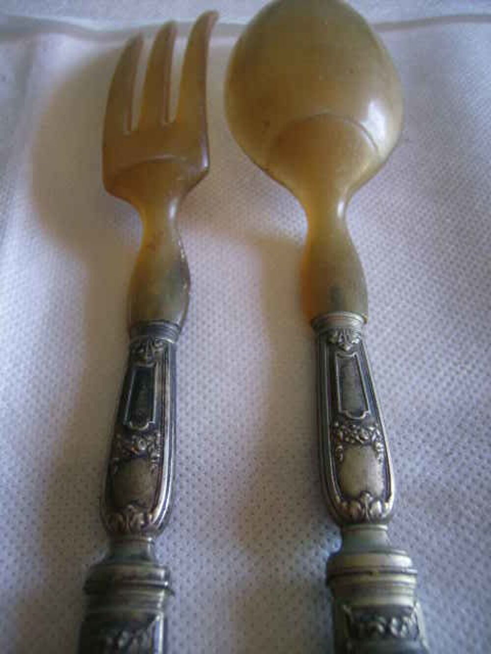 Ancien couvert &agrave; salade d&eacute;co ancienne 