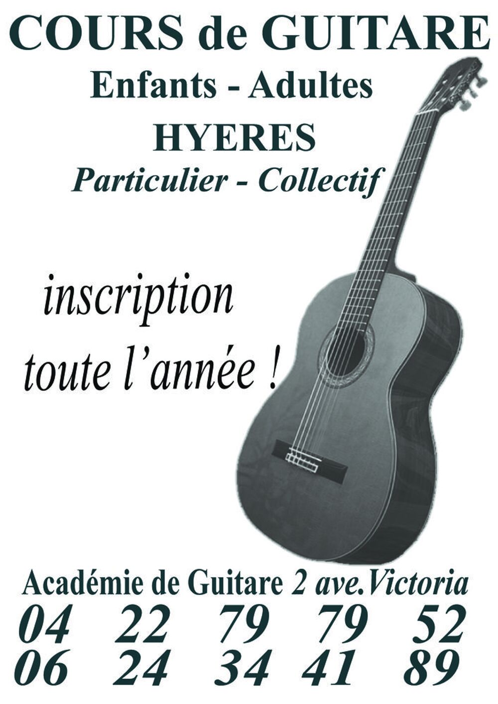   Cours de guitare sur Hyres et la Crau 