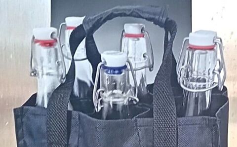 Bouteilles en verre de 1 litre et sac porte-bouteille 26 Lons (64)