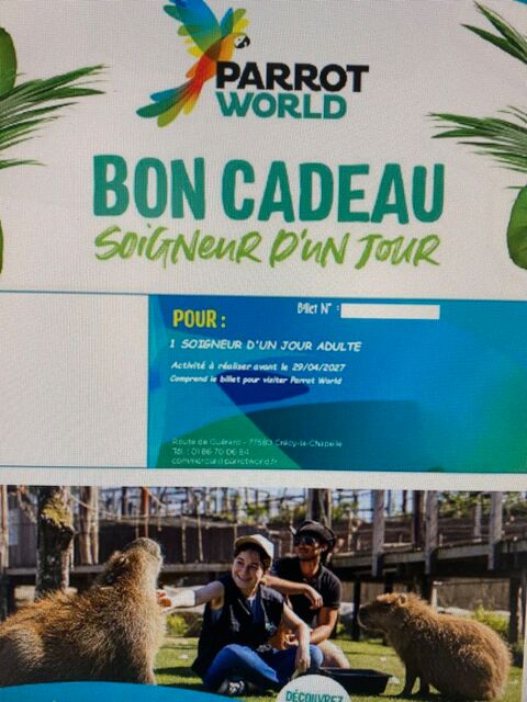 Bon cadeau parc animalier parrot world 125 Crécy-la-Chapelle (77)