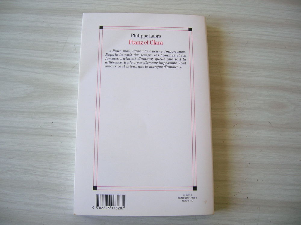 FRANZ ET CLARA Philippe LABRO Livres et BD