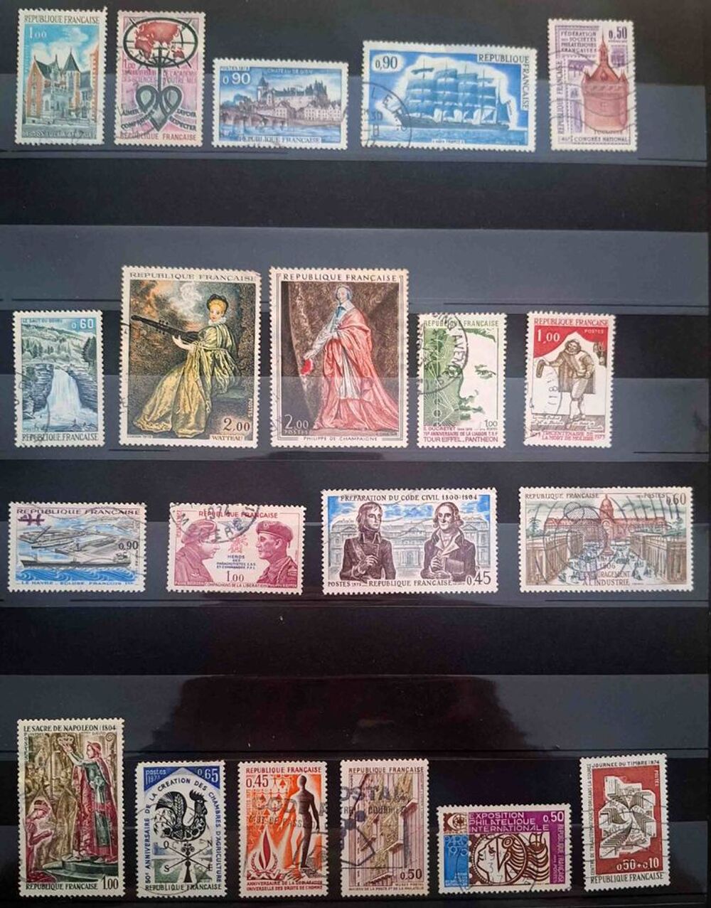 S&eacute;rie de timbres de collection de France E 