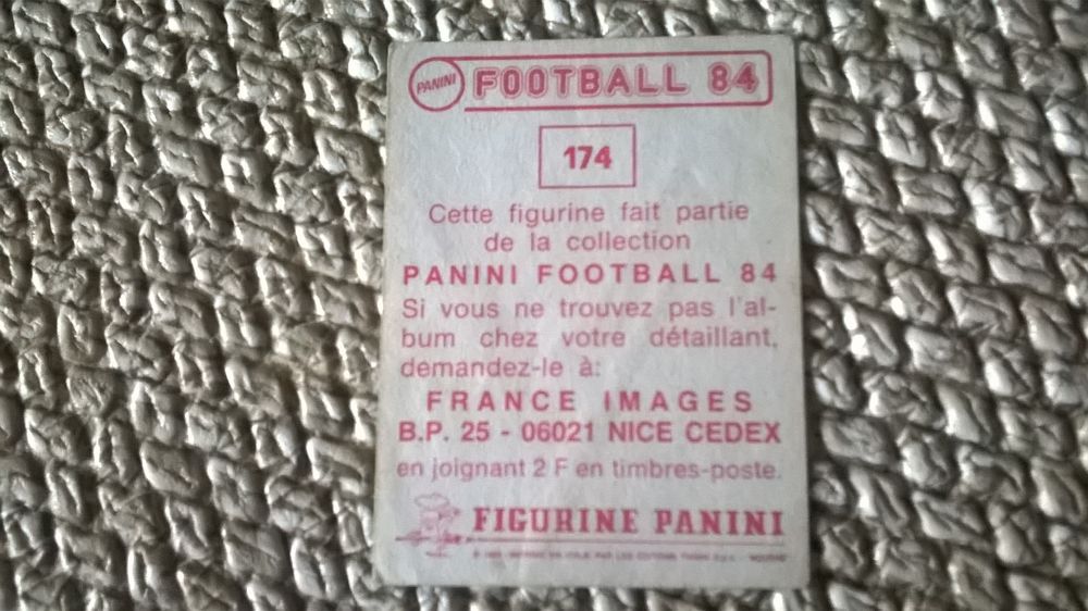 Sticker Panini 1984 de Nancy Fran&ccedil;ois Zahoui
