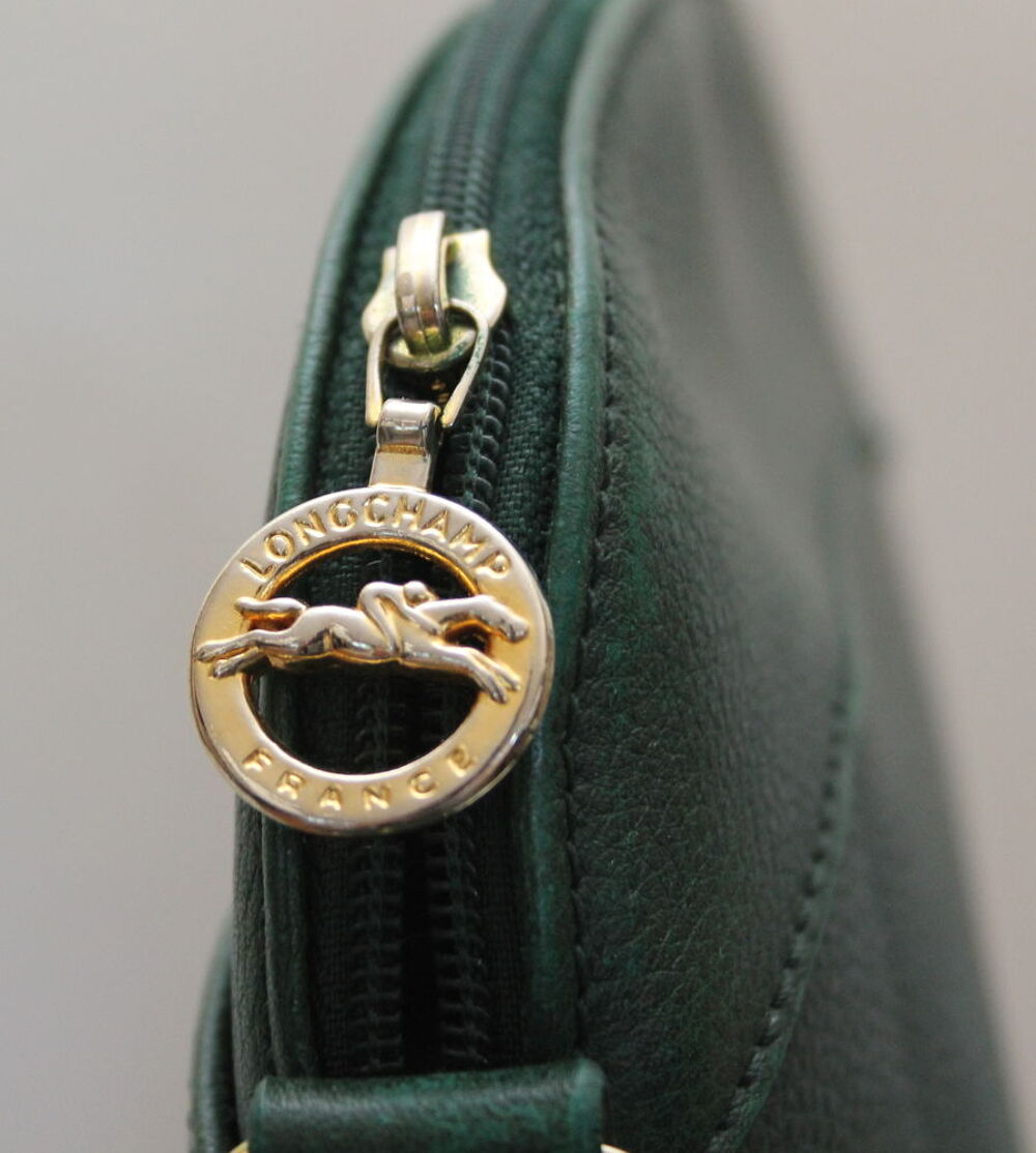 Sac cuir vert bandouli&egrave;re LONGCHAMP Maroquinerie