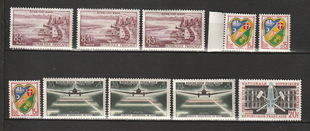 Timbres Neufs ANNEE 1959 en triple 