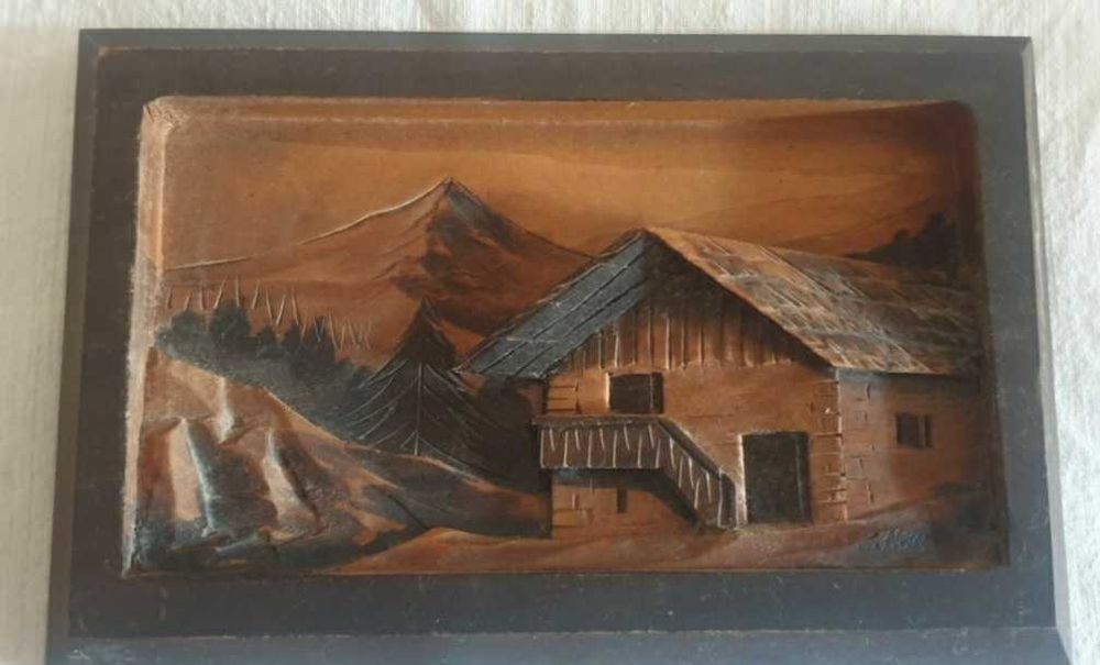 Tableau en bois, chalet - C. Hauler Décoration