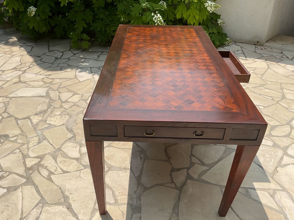 grand bureau bois massif et marqueterie exotique Meubles