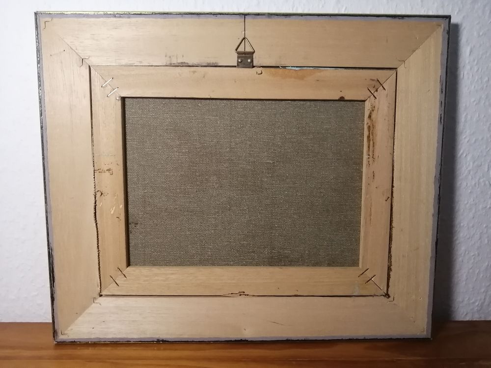 Petit tableau format "paysage" avec encadrement dor&eacute; Décoration