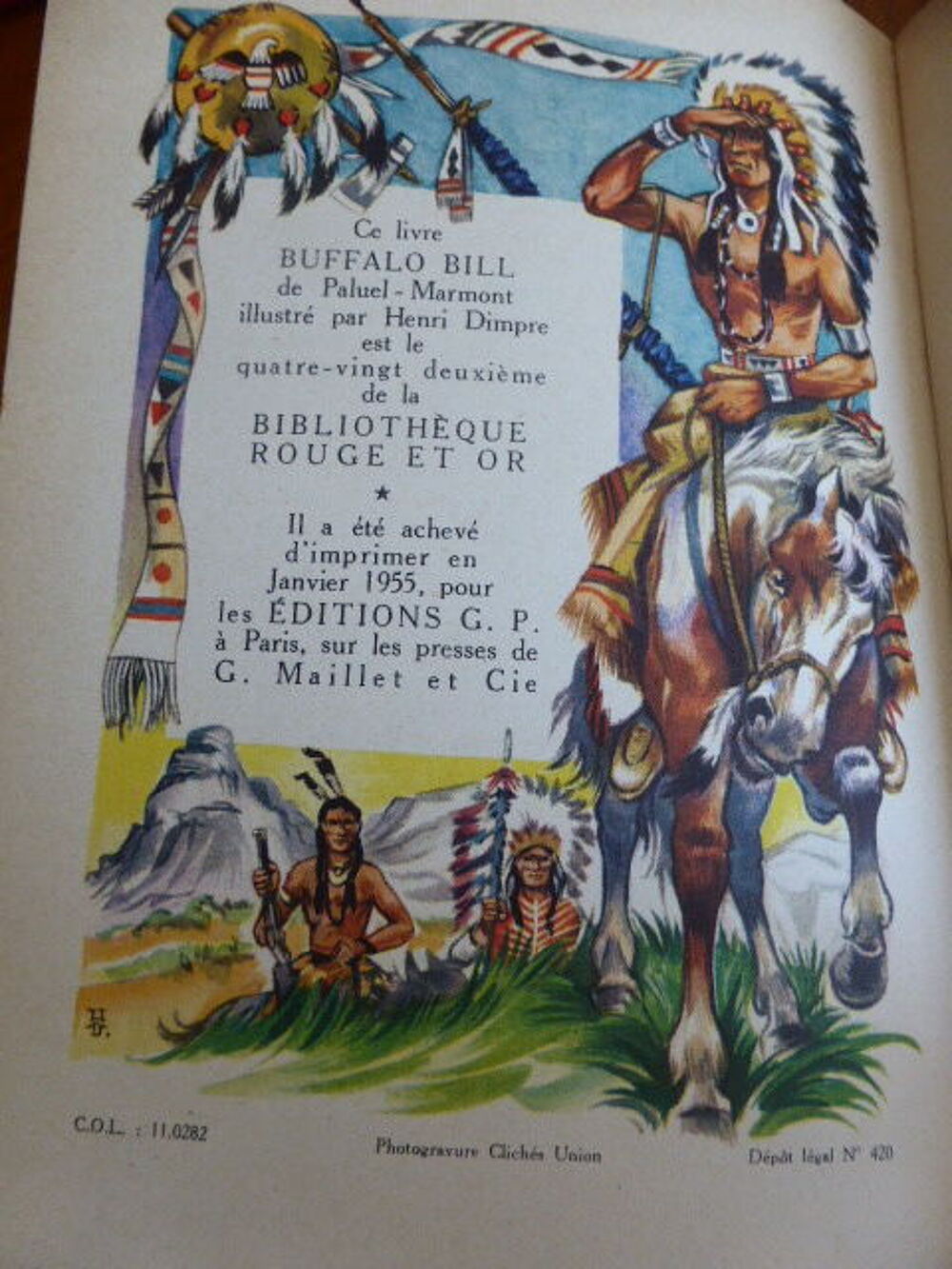 BUFFALO BILL PALUEL-MARMONT COLLECTION BIBLIOTH&Egrave;QUE ROUGE OR Livres et BD