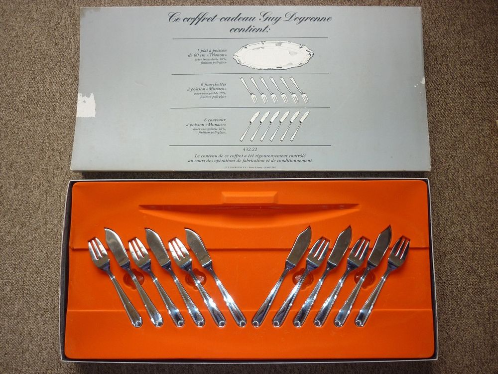 Service &agrave; POISSON Guy DEGRENNE en INOX complet (13 PIECES) Cuisine