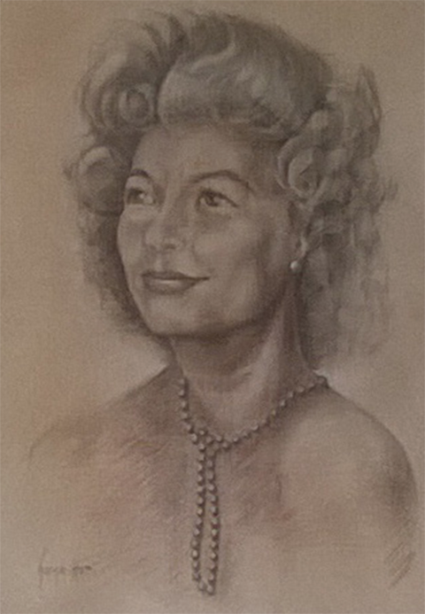 Portrait femme aux perles 84x69 cm 80 Roquefort-les-Pins (06)
