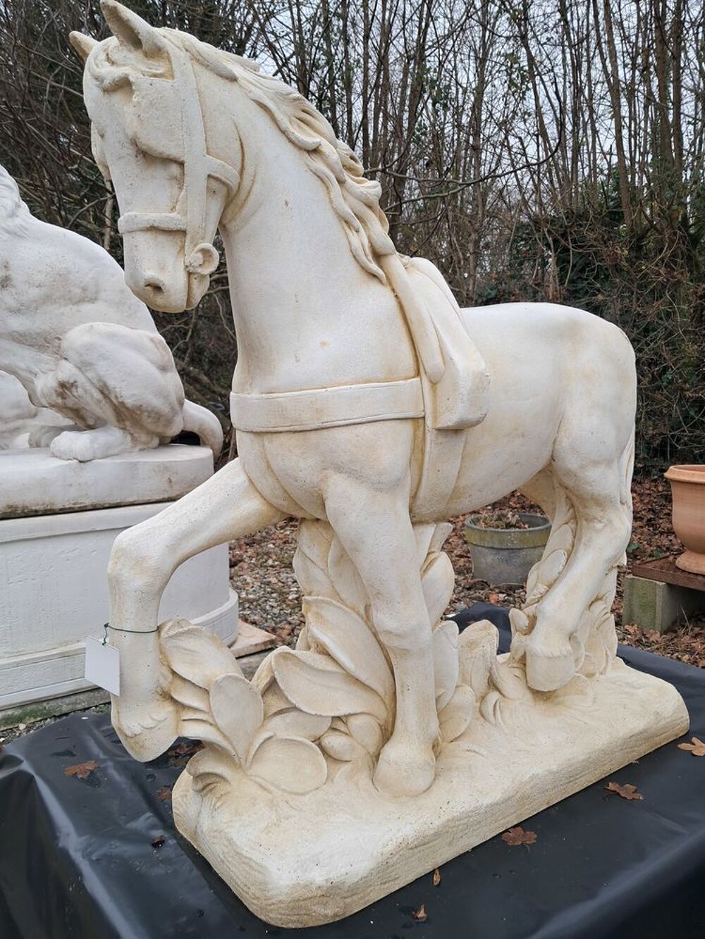 Statue cheval en pierre Décoration