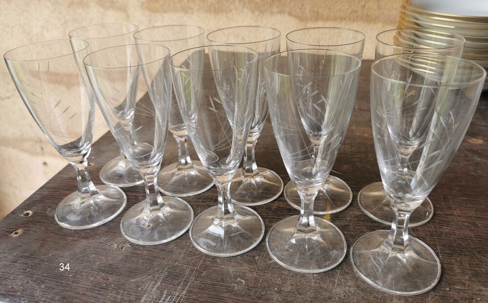 lot de verres en cristal Dcoration