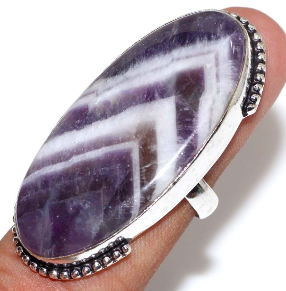 Bague AMETHYSTE, Plaqu&eacute;e Argent 925 - T58 (US 8.25) Bijoux et montres