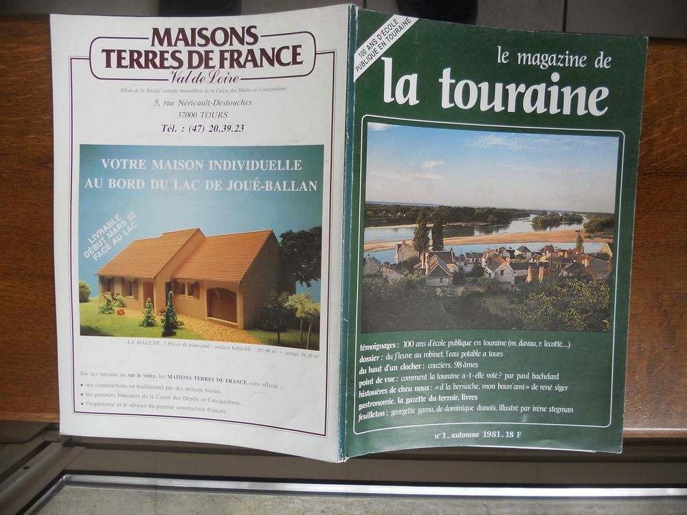LE MAGAZINE DE LA TOURAINE .No 1 :100 ANS D'&Eacute;COLE PUBLIQUE Livres et BD