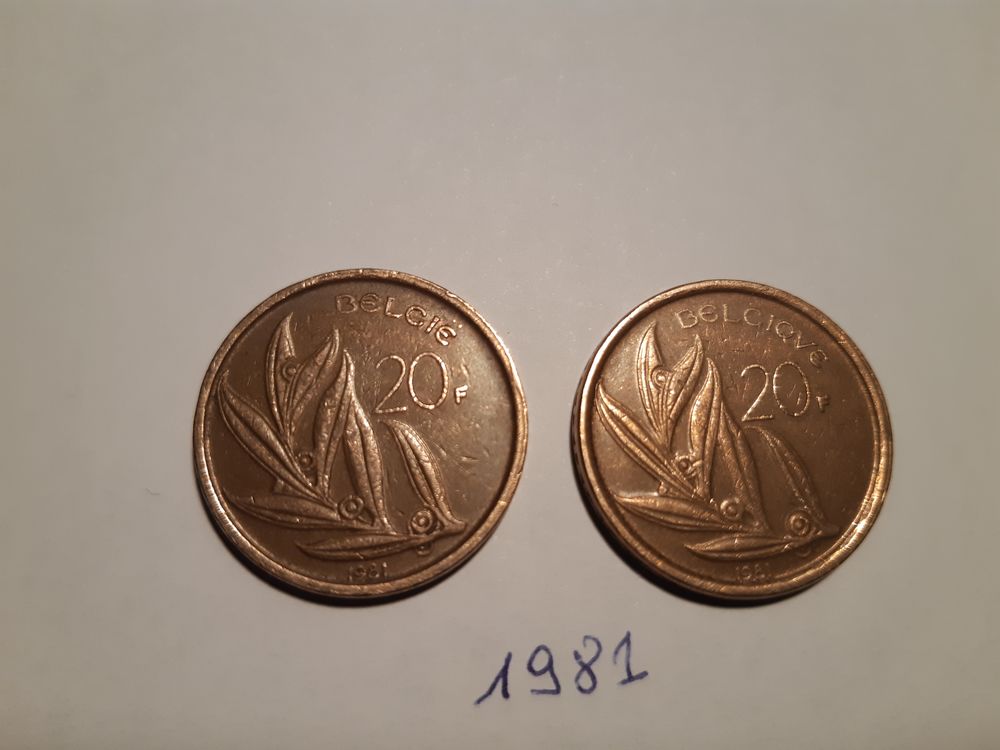 2 PIECES 20 Francs BELGE 