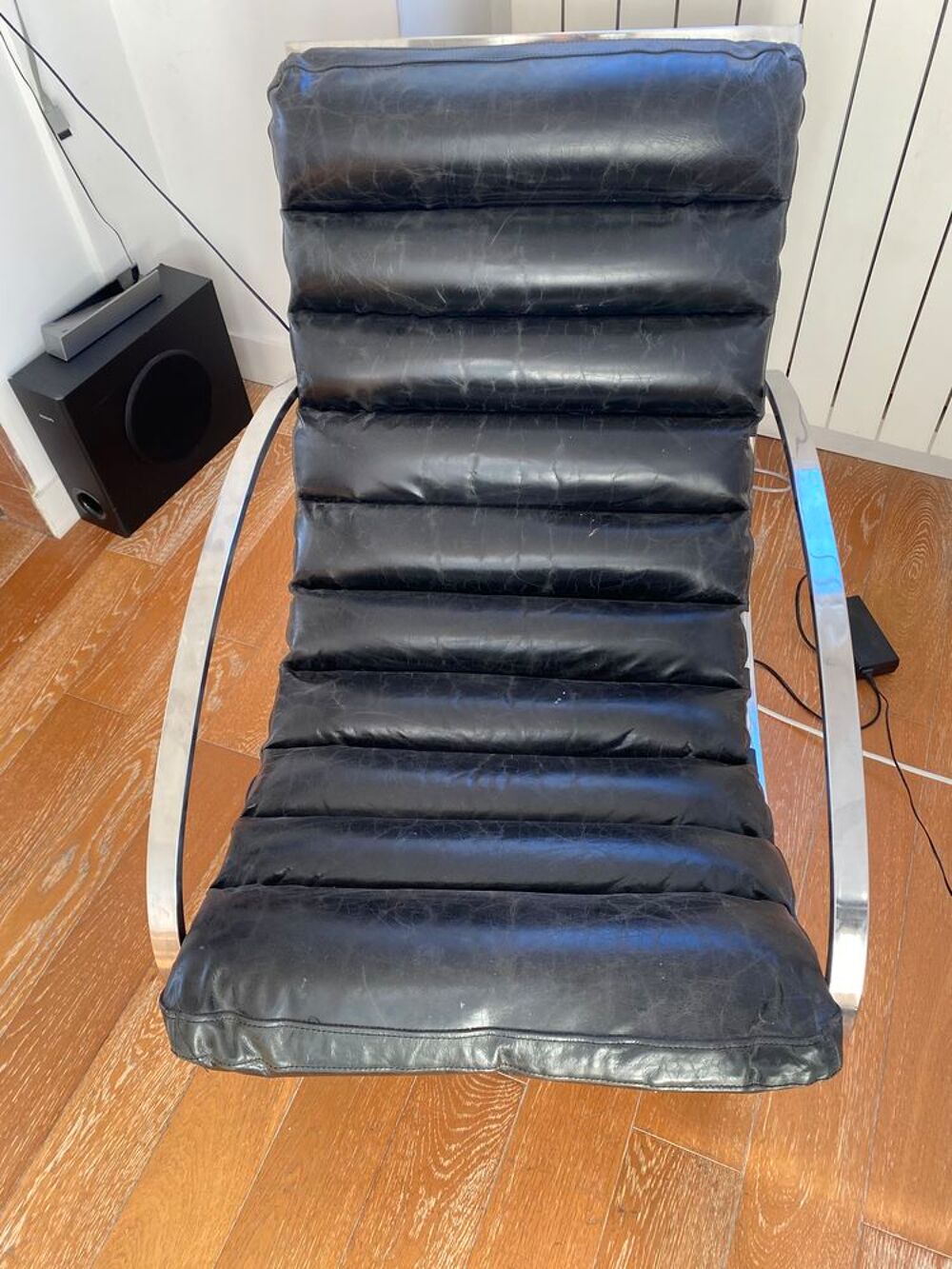 Rocking-chair cuir noir Meubles