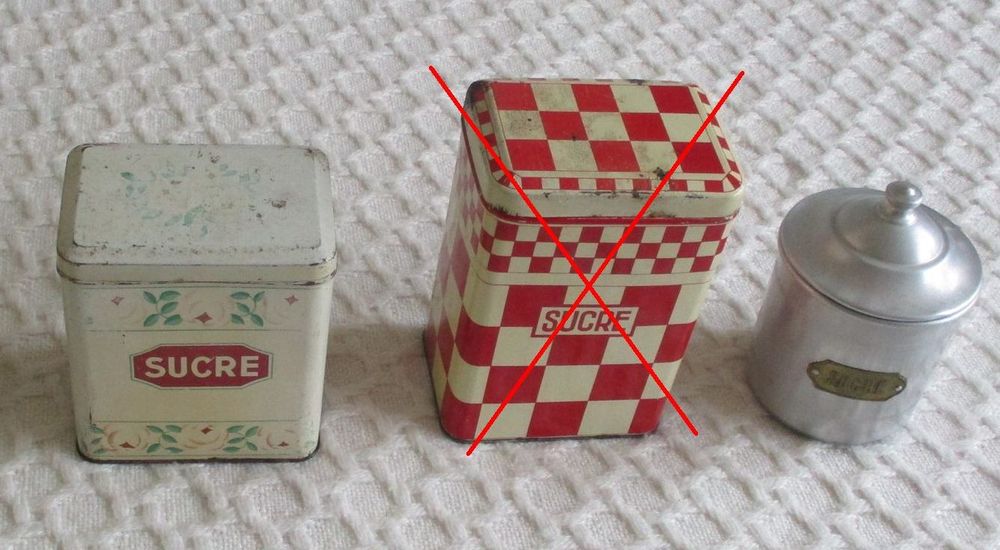 LOT 2 BOITES A SUCRE METAL ANCIENNES 