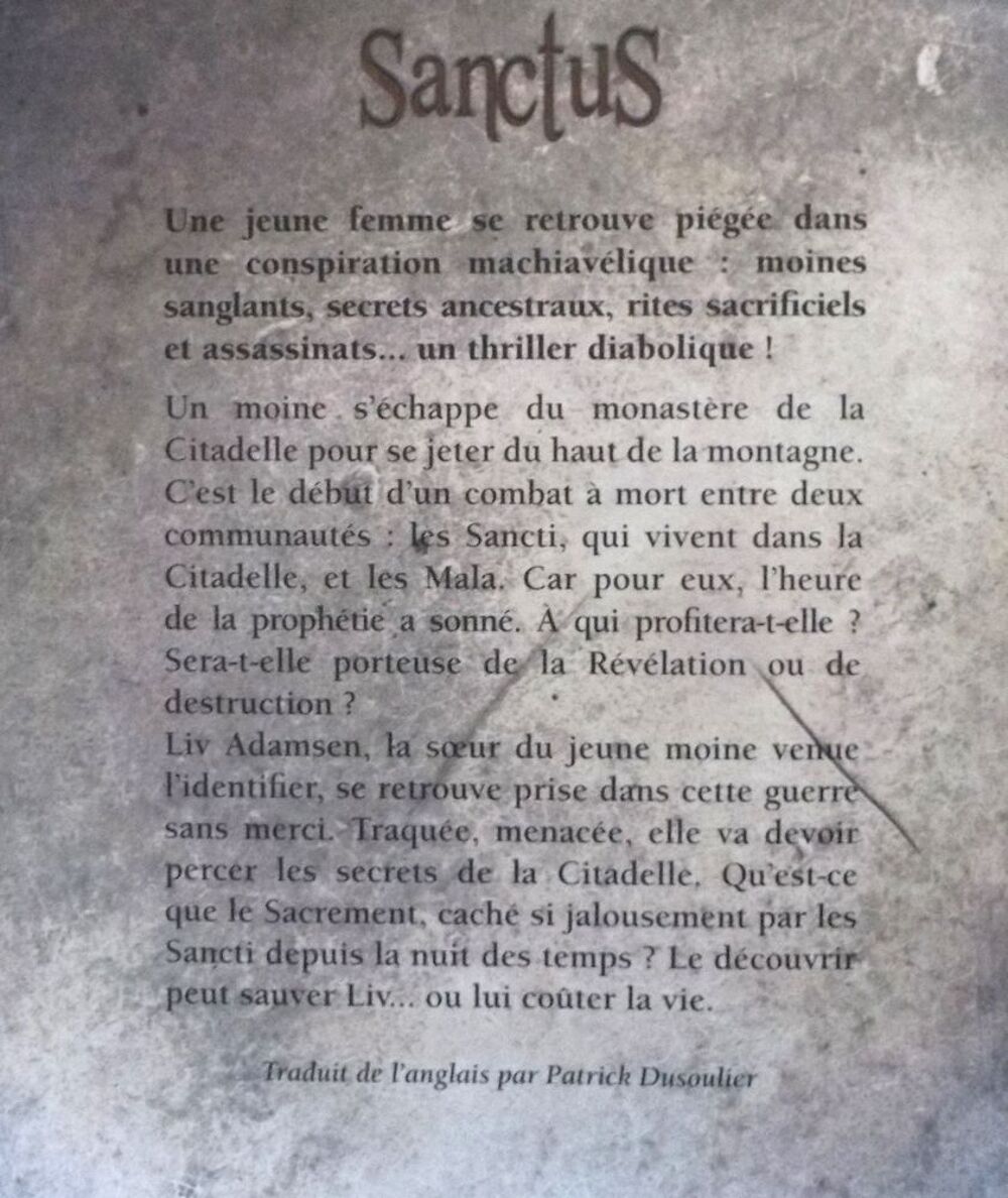SANCTUS R&eacute;v&eacute;lation ou Apocalypse ? de Simon TOYNE France Loi Livres et BD