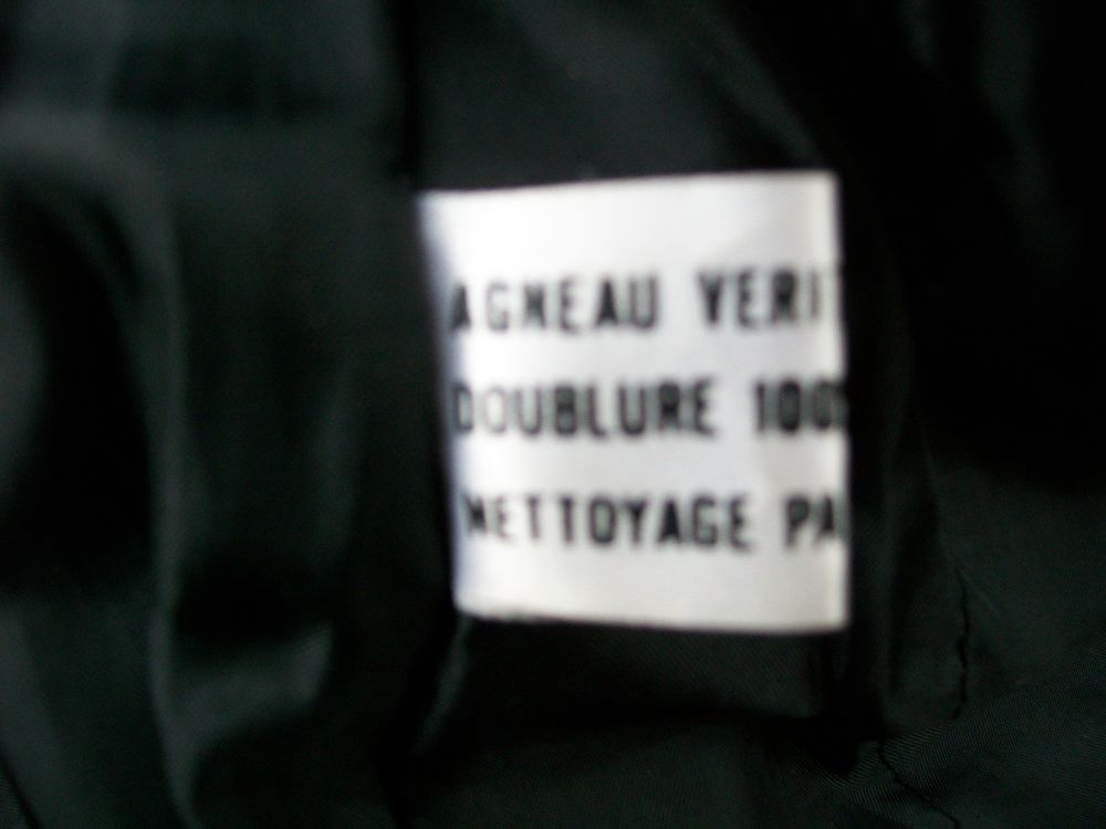 veste noir homme cuir agneau taille 88/92 correspond &agrave; M Vêtements
