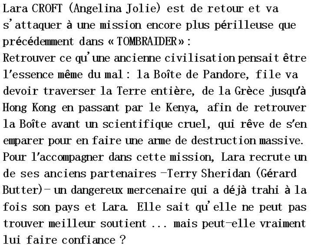 TOMBRAIDER : le berceau de la vie DVD et blu-ray