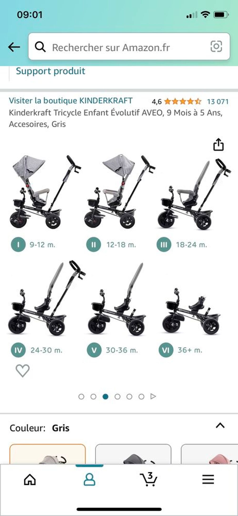 Tricycle &eacute;volutif kinderkraft Mobilier enfants