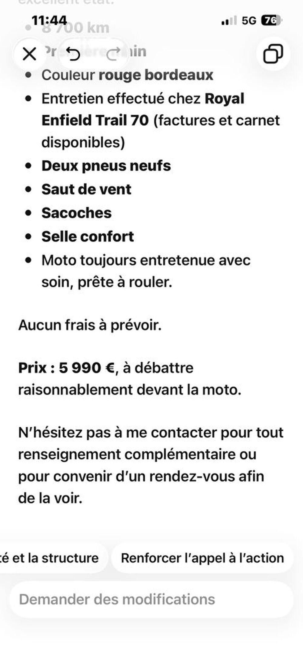ROYAL ENFIELD 2023 occasion 25200 Montb&eacute;liard