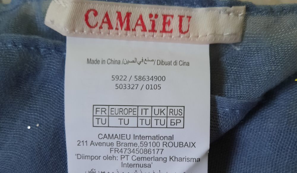 Grande &eacute;charpe bleu jean Ultra douce Longueur 185 cm - neuve Vtements