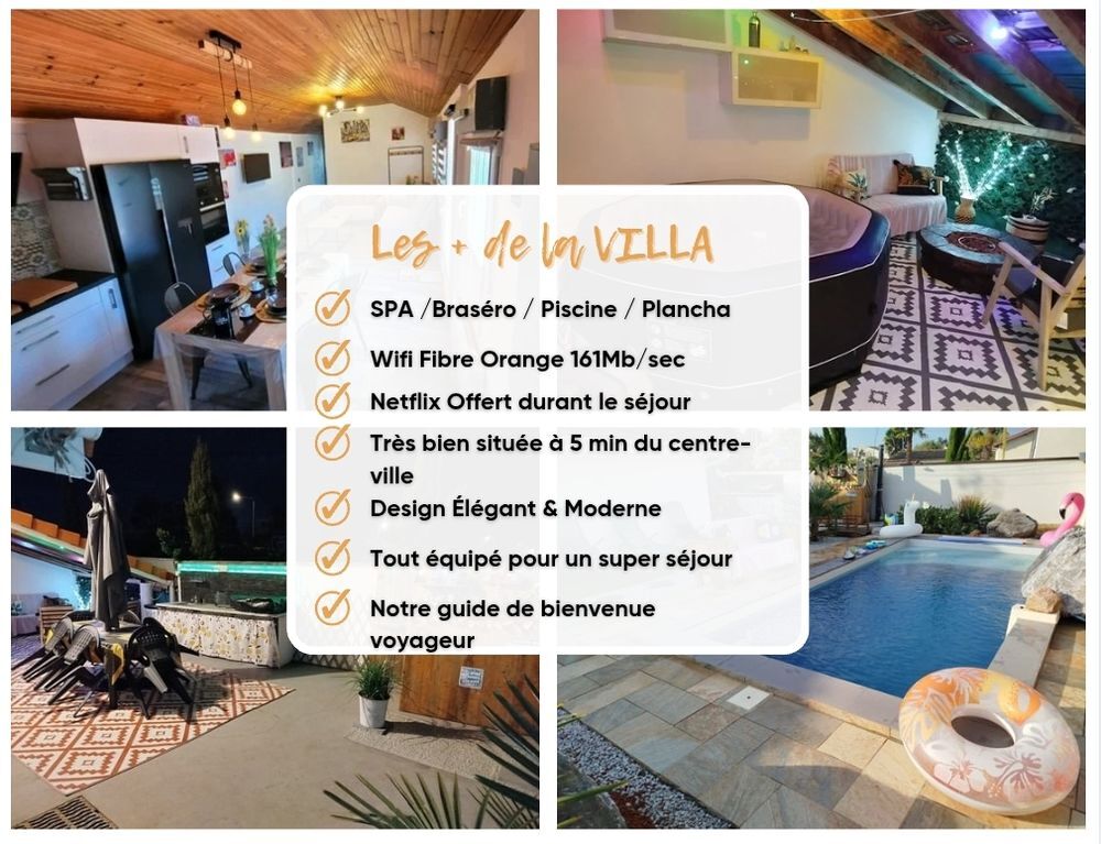   Escapade Royale  PAU VILLA avec SPA, Brasro & Piscine Aquitaine, Pau (64000)