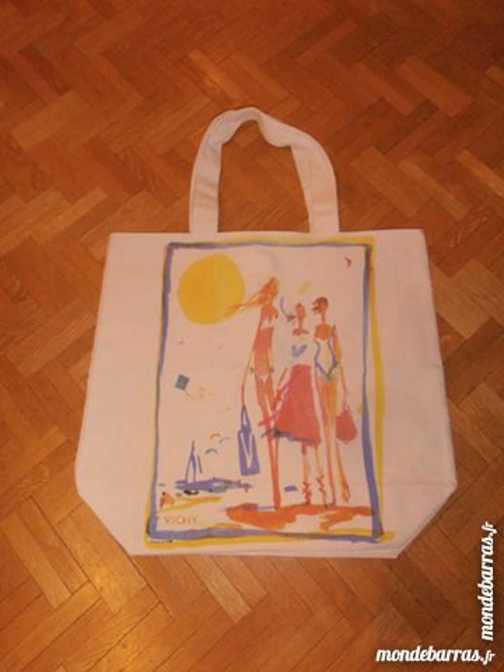 Sac en toile motif plage (40) Maroquinerie