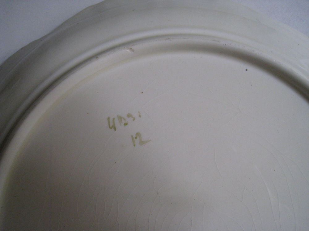 Plat rond ancien fleurs Cuisine