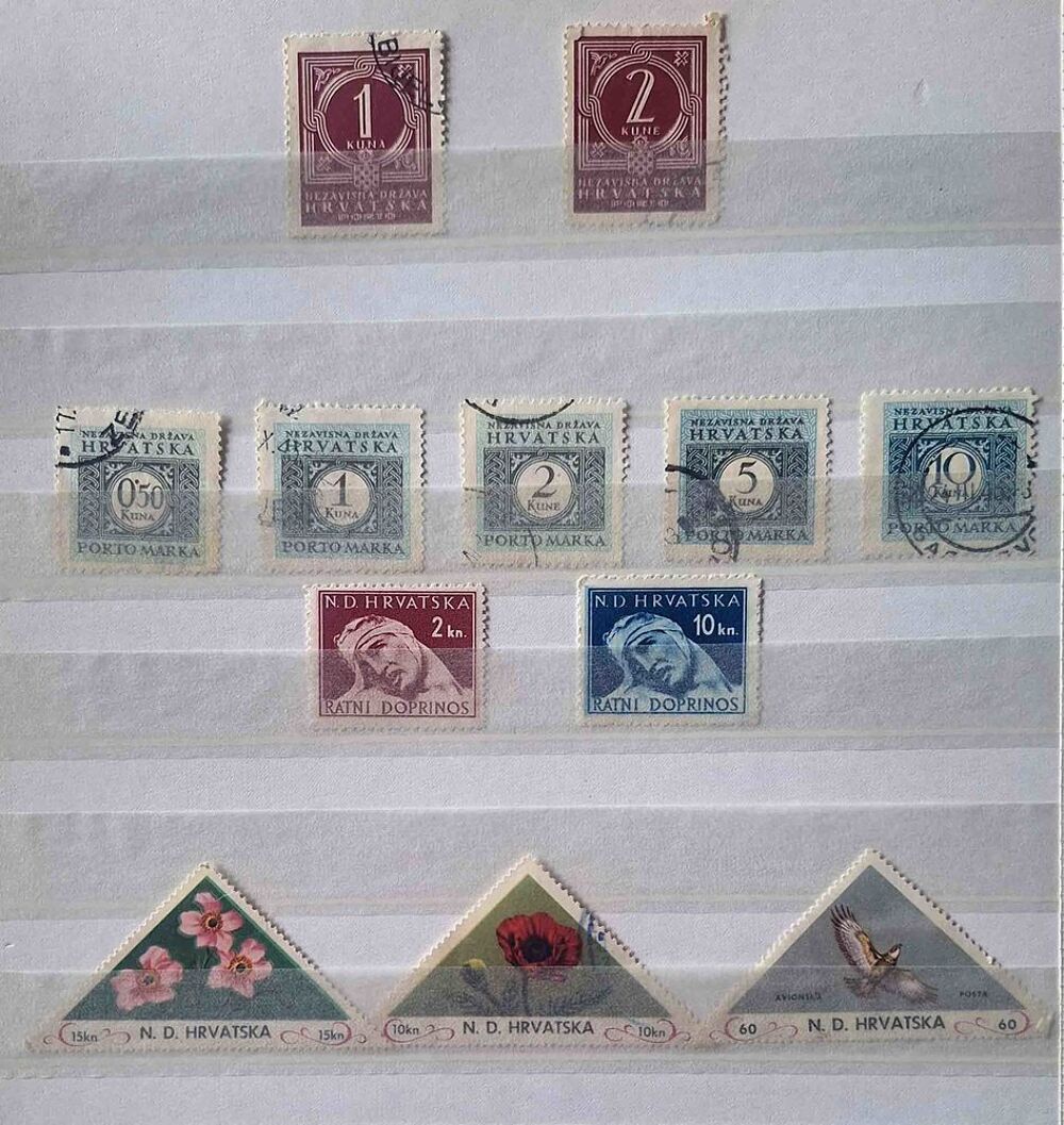 S&eacute;rie de timbres de collection de Croatie 