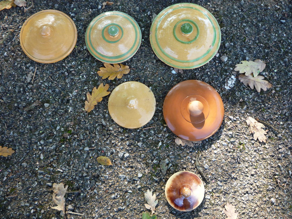 Couvercle faience/poterie Savoie/Alsace Cuisine