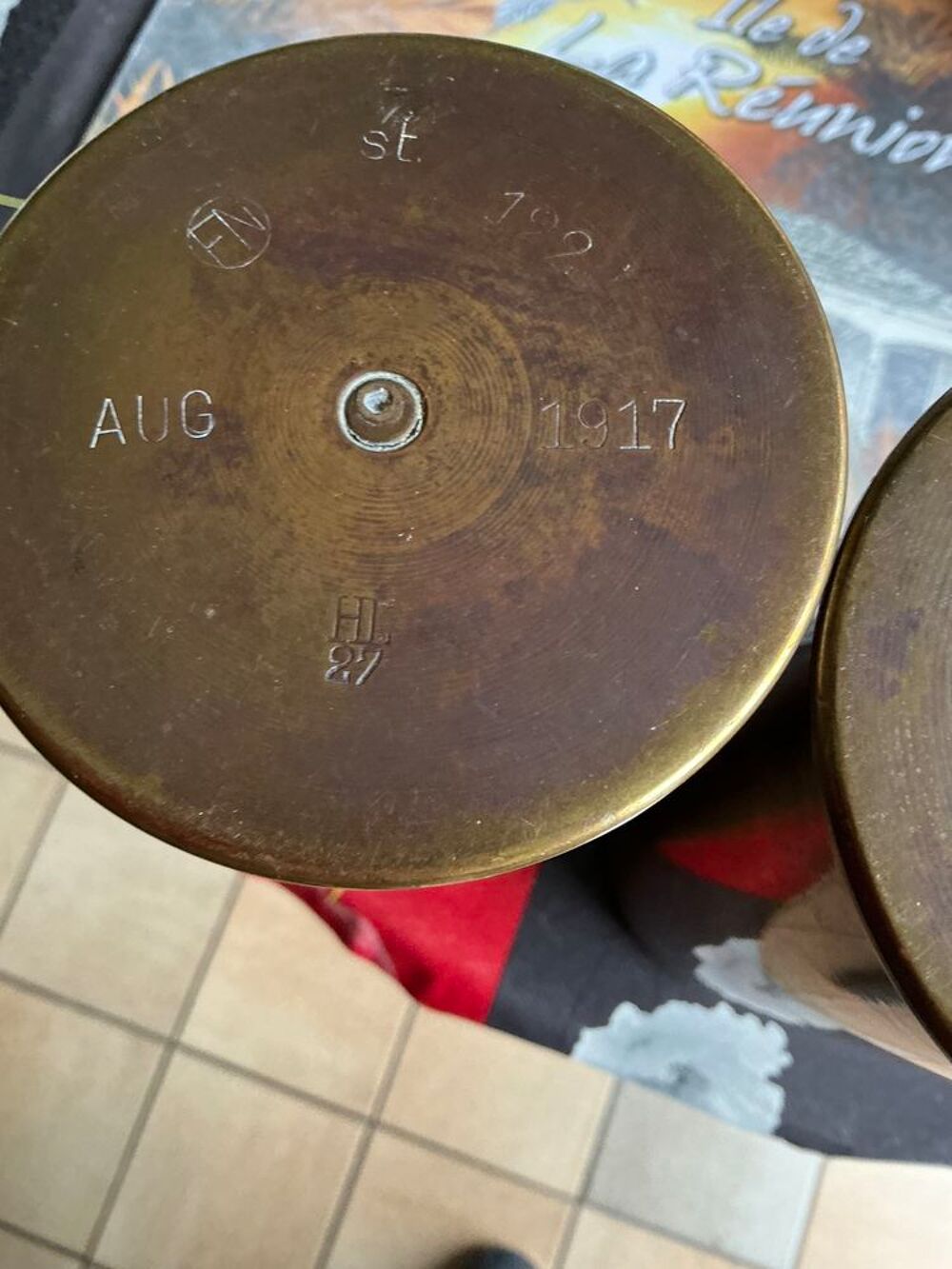 Douille obus 1917?1918 cuivre Décoration