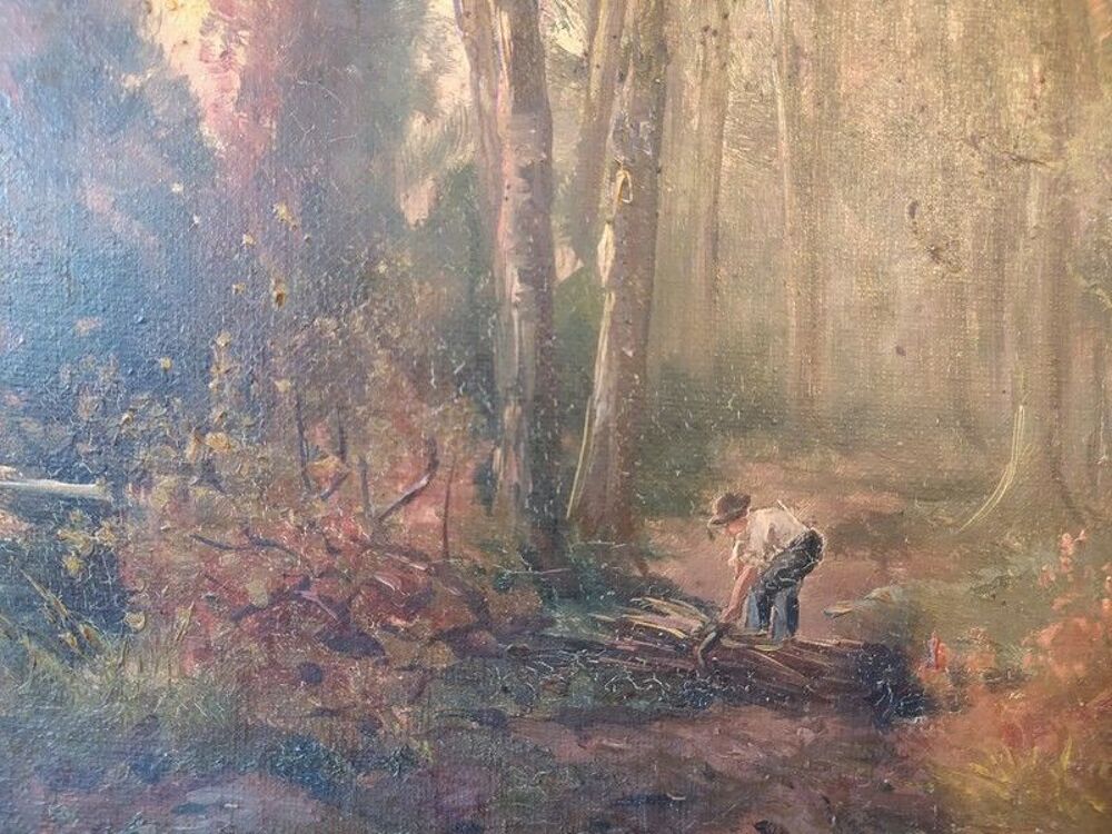 Tableau Paysage Sign&eacute; J. Stain &Eacute;cole de Barbizon XIX&egrave;me . 