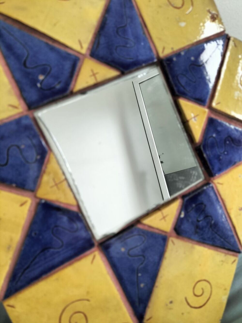 MIROIR en gr&egrave;s &eacute;maill&eacute;s style vallauris c&eacute;ramique Décoration