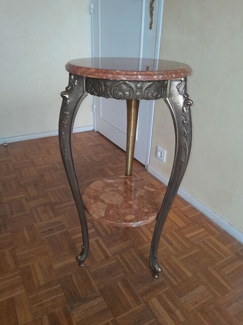 Sellette,Guridon bronze d'or 1970 style LXV 280 Crteil (94)