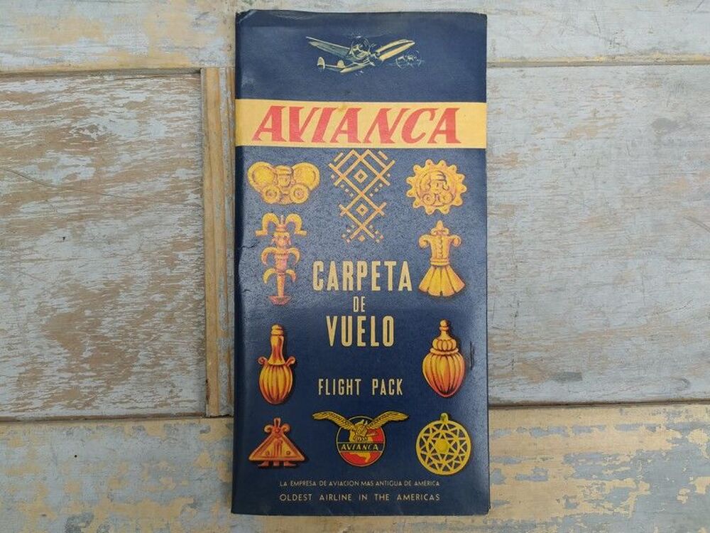 Publicit&eacute; Avianca Carpeta de Vuelo Colombia America Airline 