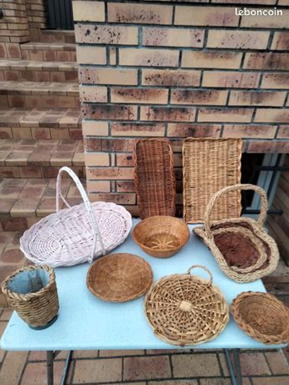 9 PANIERS en OSIER Décoration