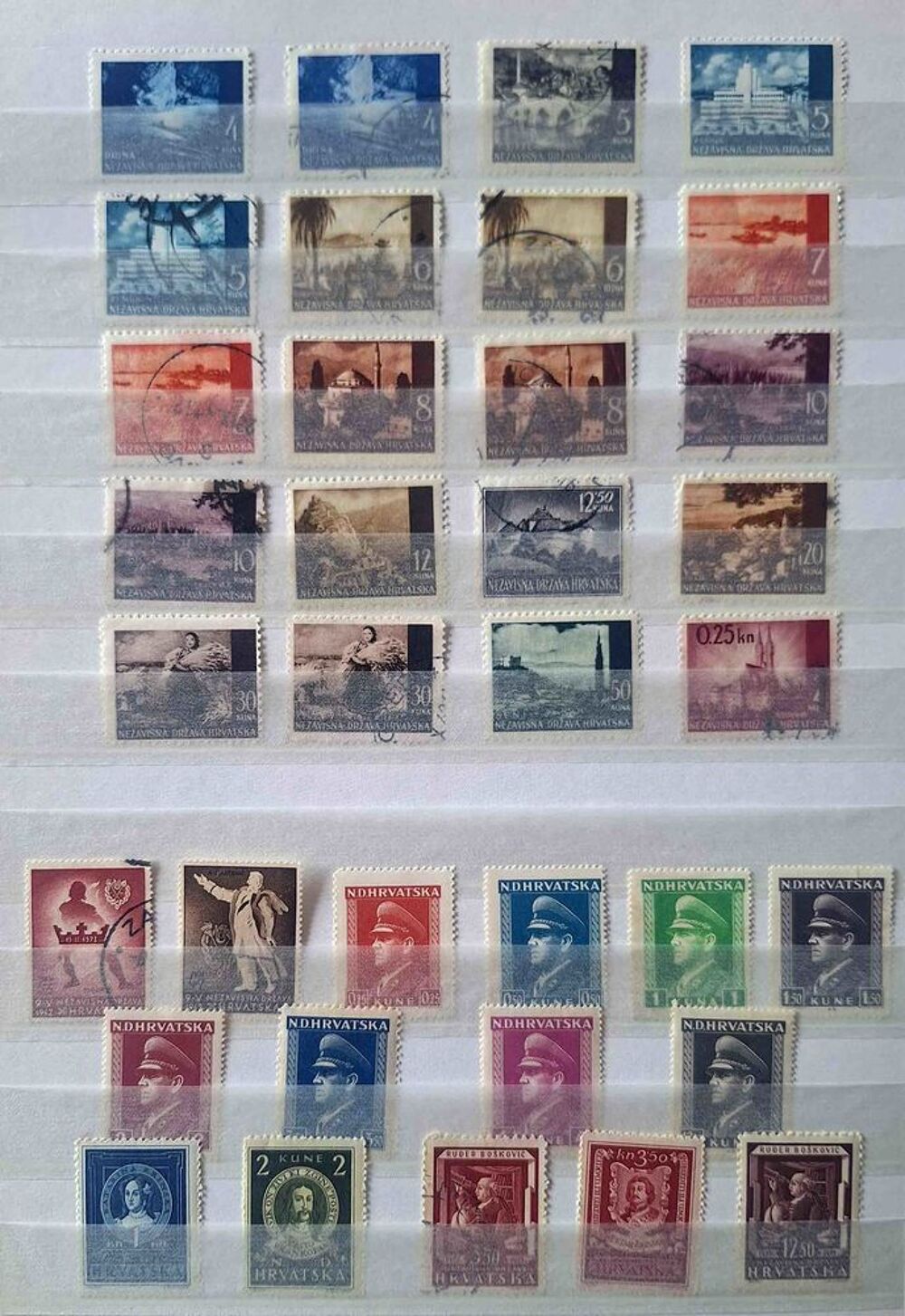S&eacute;rie de timbres de collection de Croatie 
