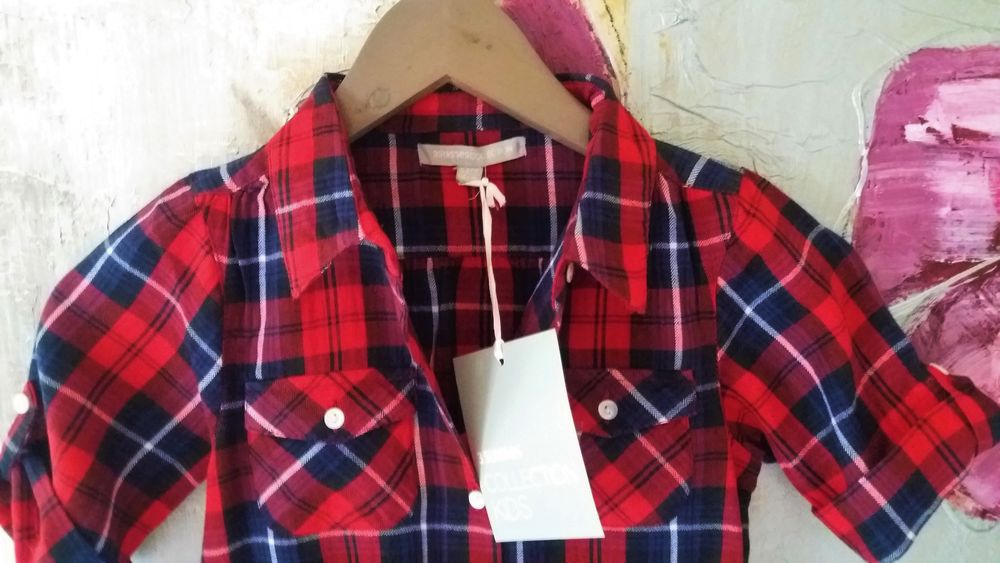 Robe tunique fille carreaux rouge Neuve 3 Suisses T 6 ans Vêtements enfants