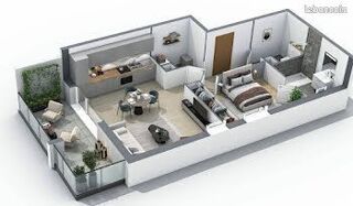  Appartement  vendre 2/3 pices 58 m