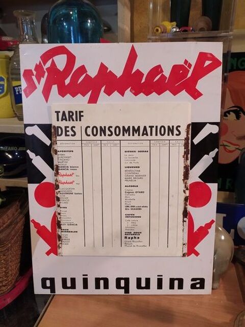 Plaque Tle Publicitaire Tarifs St Raphal Quinquina 80 Loches (37)
