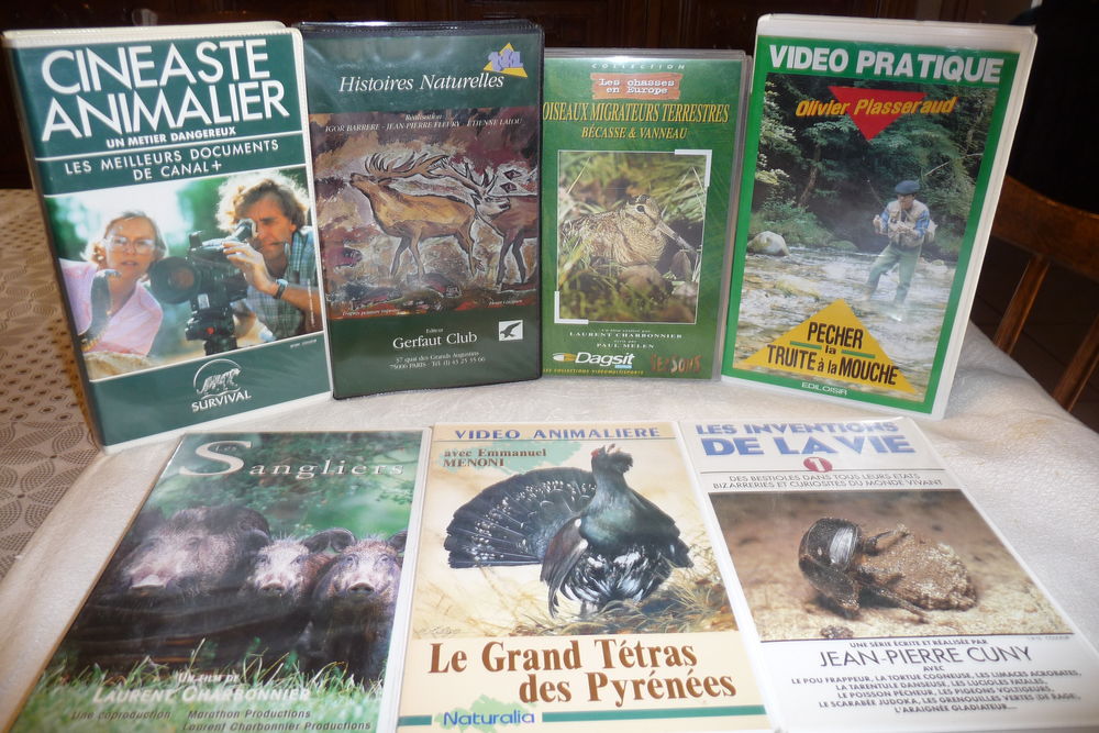 Collectionneur c&egrave;de VHS-DVD (chasse, p&ecirc;che, animaux)
DVD et blu-ray